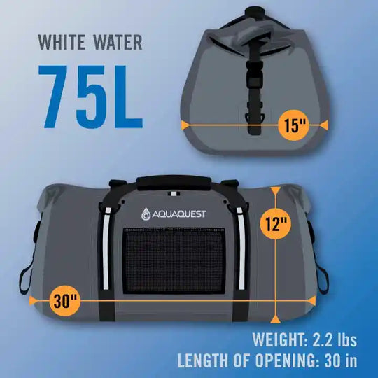 White Water Duffel | Old Logo Waterproof Duffel Bag   AquaQuest Waterproof